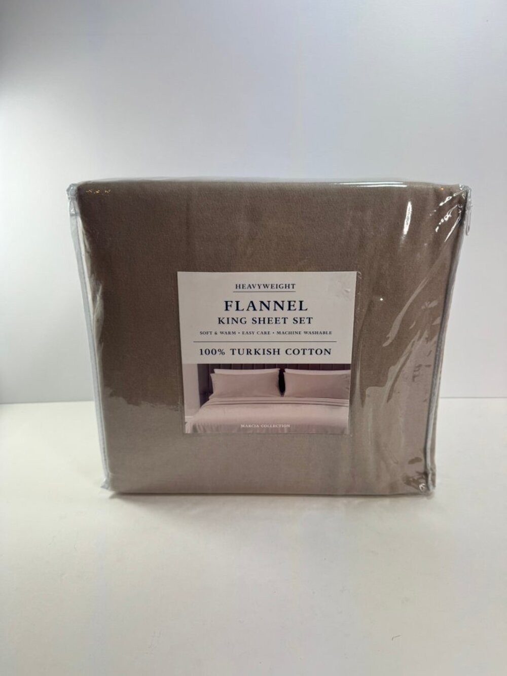 Flannel Heavyweight King Sheet Set Turkish Cotton Marcia Collection New